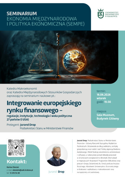 Plakat przedstawiający informację o wydarzeniu oraz zdjęcie prezentującego.