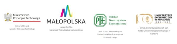 Loga patron&oacute;w: Ministerstwa, PTE, Uczelni i Marszałka Małopolski