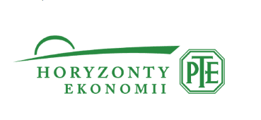 Logo zielone Horyzonty ekonomii, po prawej logo PTE